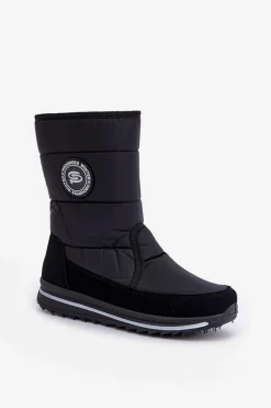 Discount Boto Damskie Śniegowce Na Zamek Progress PROGJ-21-09 Czarne