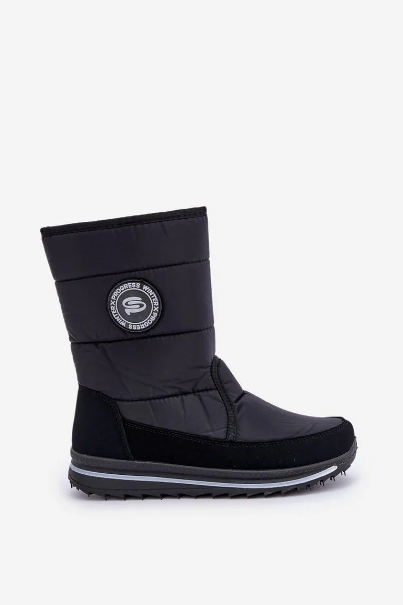 Discount Boto Damskie Śniegowce Na Zamek Progress PROGJ-21-09 Czarne