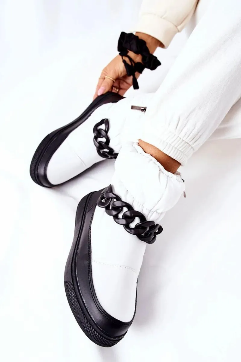 Online Damskie buty S.Barski Damskie Śniegowce Ocieplane Białe Khariche