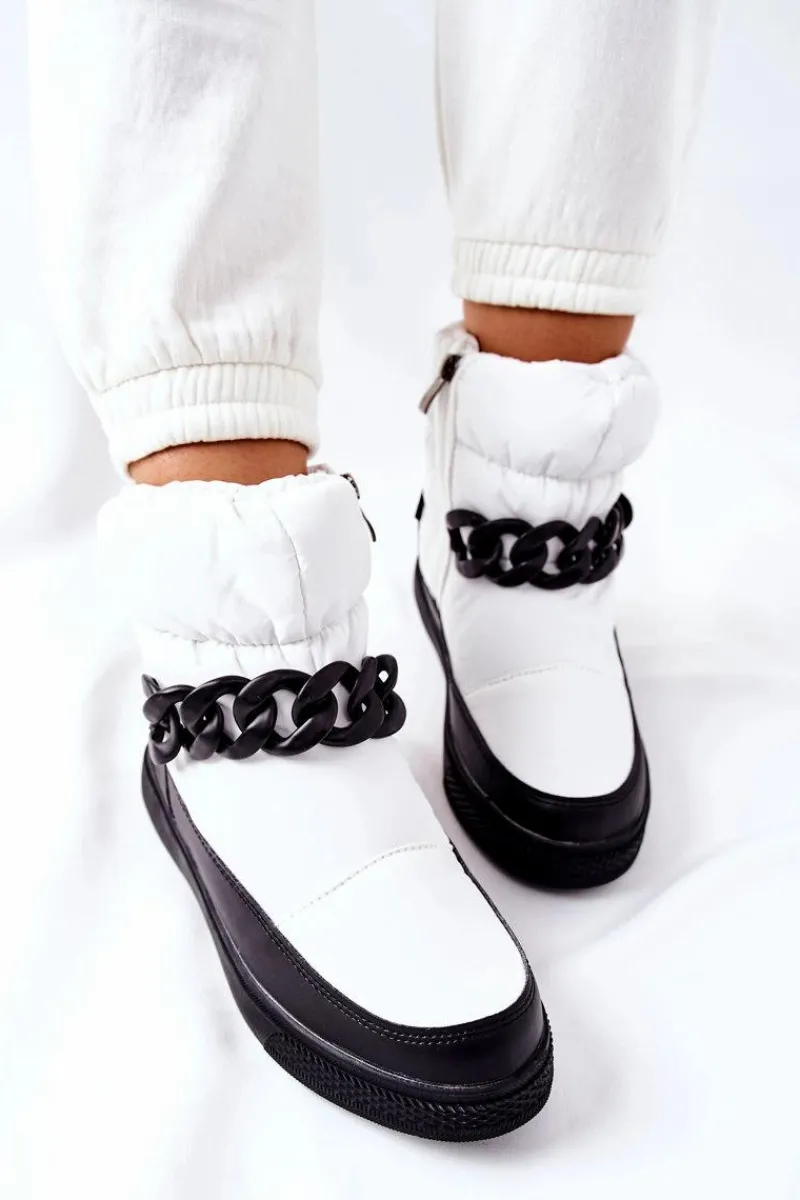 Online Damskie buty S.Barski Damskie Śniegowce Ocieplane Białe Khariche