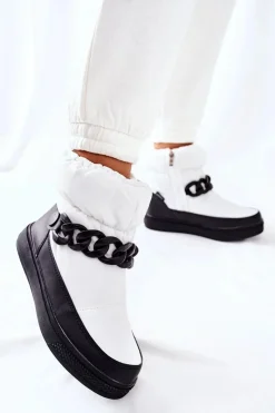 Online Damskie buty S.Barski Damskie Śniegowce Ocieplane Białe Khariche