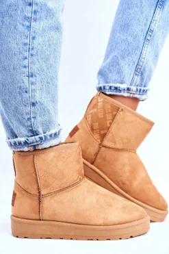 Sale Big Star Shoes Damskie Śniegowce Ocieplane Brązowe Big Star GG274559