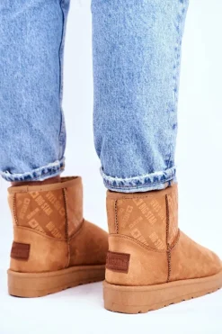 Sale Big Star Shoes Damskie Śniegowce Ocieplane Brązowe Big Star GG274559