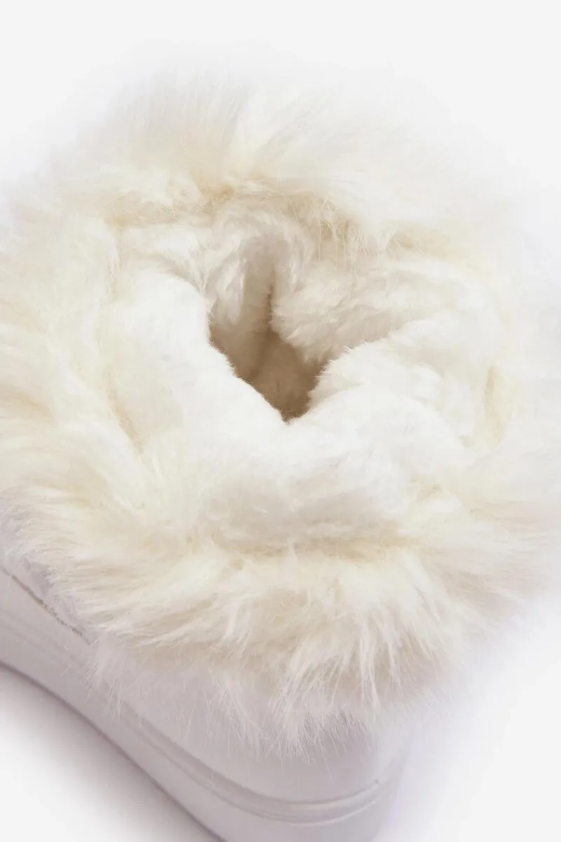 Śniegowce Damskie>Boto Damskie Śniegowce Sznurowane Białe Santero - Białe