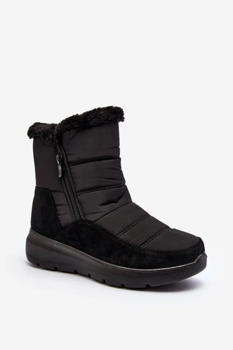 Śniegowce Damskie>Boto Damskie Śniegowce Z Futerkiem Czarne Primose Czarny
