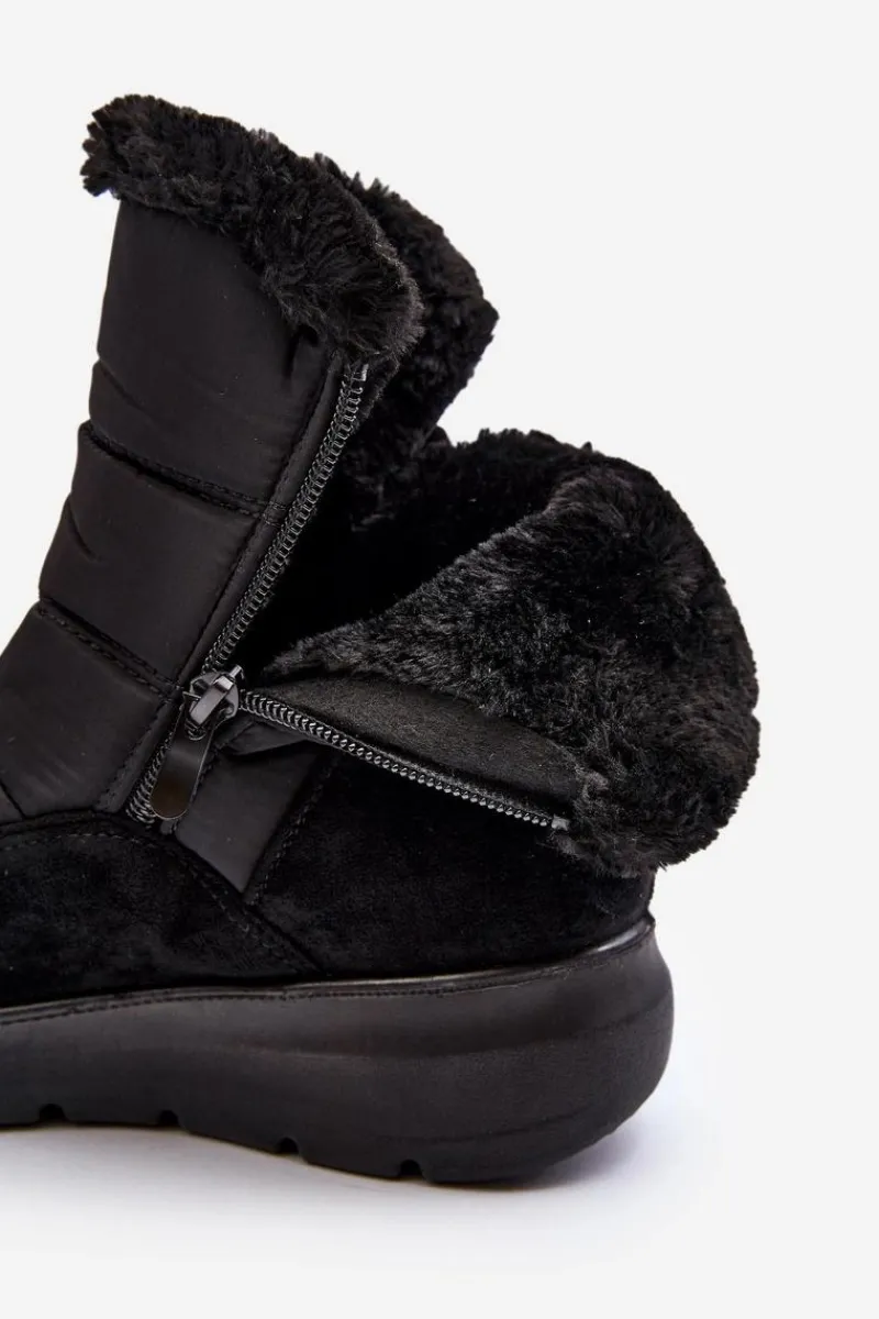 Śniegowce Damskie>Boto Damskie Śniegowce Z Futerkiem Czarne Primose Czarny