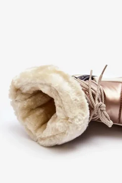 Damskie Śniegowce Z Wiązaniem Beżowe Lilara Damskie Śniegowce Damskie