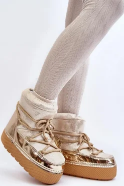 Hot Damskie Śniegowce Z Wiązaniem Złote Toolsa Damskie Śniegowce Damskie