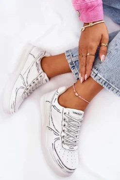 Sneakersy Damskie>Buty damskie Vinceza Damskie Niskie Buty Sportowe Białe Solveig Biały
