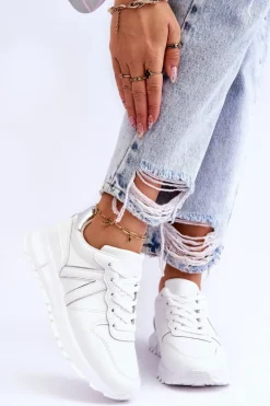 Buty Sportowe Na Platformie|Sneakersy Damskie>Boto Damskie Niskie Buty Sportowe Białe Elliot