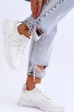 Buty Sportowe Na Platformie|Sneakersy Damskie></noscript>Boto Damskie Niskie Buty Sportowe Białe Elliot