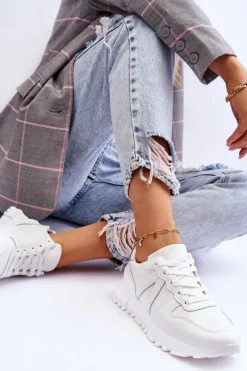 Buty Sportowe Na Platformie|Sneakersy Damskie></noscript>Boto Damskie Niskie Buty Sportowe Białe Elliot