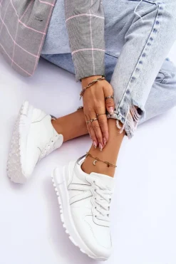 Buty Sportowe Na Platformie|Sneakersy Damskie></noscript>Boto Damskie Niskie Buty Sportowe Białe Elliot