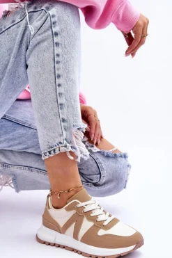 Discount Boto Damskie Niskie Buty Sportowe Beżowe Elliot