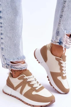Discount Boto Damskie Niskie Buty Sportowe Beżowe Elliot