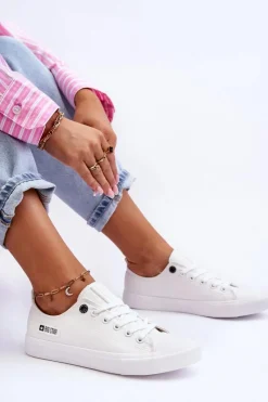 Trampki Damskie Big Star|Trampki Damskie Niskie></noscript>Big Star Shoes Damskie Niskie Materiałowe Trampki Big Star KK274008 Białe