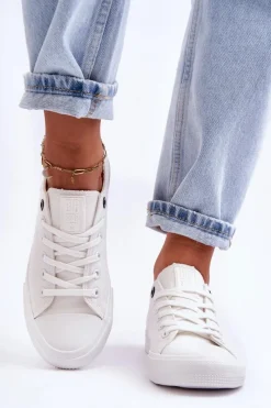 Trampki Damskie Big Star|Trampki Damskie Niskie></noscript>Big Star Shoes Damskie Niskie Materiałowe Trampki Big Star KK274008 Białe