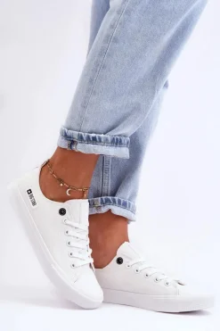Trampki Damskie Big Star|Trampki Damskie Niskie></noscript>Big Star Shoes Damskie Niskie Materiałowe Trampki Big Star KK274008 Białe