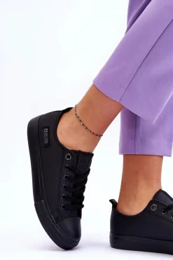 Trampki Damskie Big Star|Trampki Damskie Niskie></noscript>Big Star Shoes Damskie Niskie Skórzane Trampki Big Star KK274011 Czarne