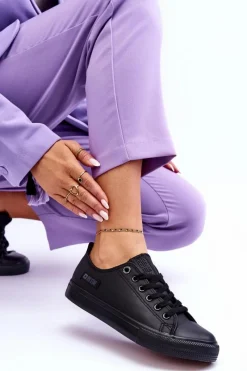 Trampki Damskie Big Star|Trampki Damskie Niskie></noscript>Big Star Shoes Damskie Niskie Skórzane Trampki Big Star KK274011 Czarne