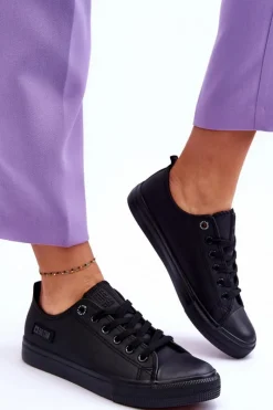 Trampki Damskie Big Star|Trampki Damskie Niskie></noscript>Big Star Shoes Damskie Niskie Skórzane Trampki Big Star KK274011 Czarne