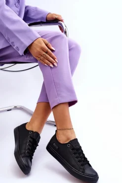 Trampki Damskie Big Star|Trampki Damskie Niskie></noscript>Big Star Shoes Damskie Niskie Skórzane Trampki Big Star KK274011 Czarne