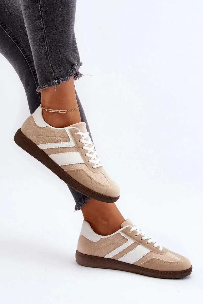 Clearance Damskie Niskie Sneakersy Buty Sportowe Beżowe Eudiopis Damskie Buty Sportowe Na Platformie|Sneakersy Damskie