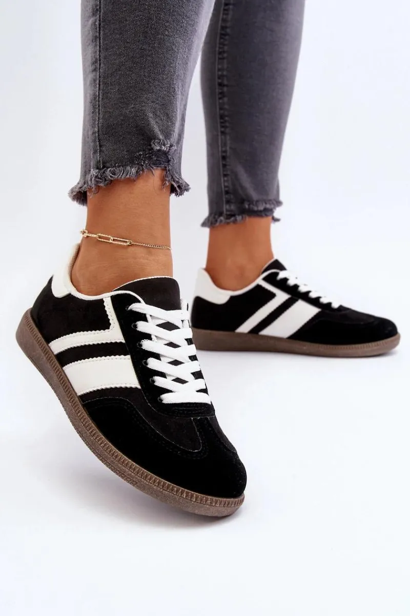 Hot Boto Damskie Niskie Sneakersy Buty Sportowe Czarne Eudiopis