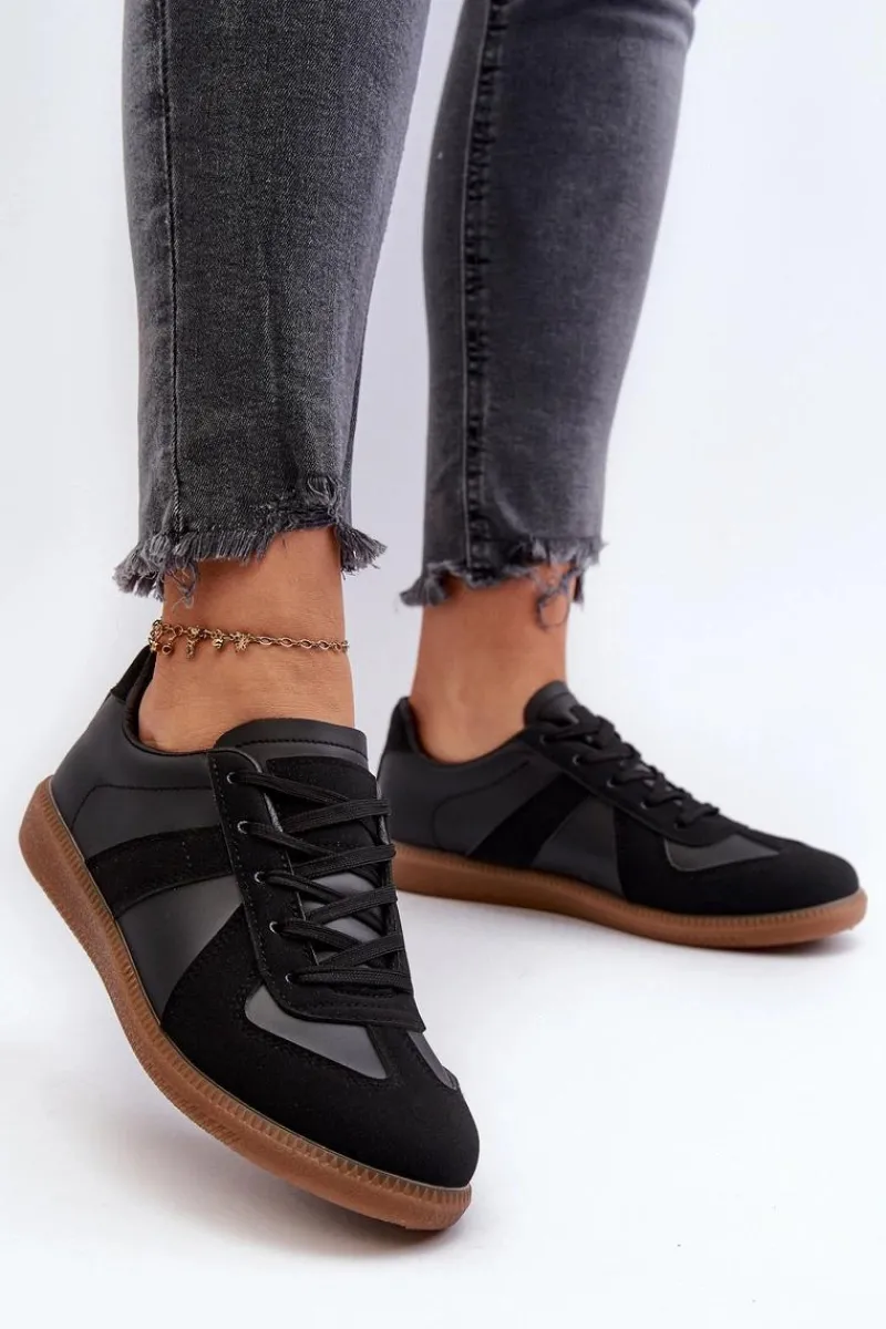 Sneakersy Damskie>Boto Damskie Niskie Sneakersy Czarne Braidn