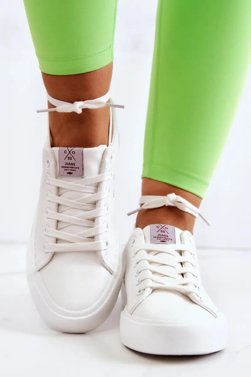 Discount Damskie Niskie Tenisówki JJ2R4053C Białe Damskie Trampki Damskie Cross Jeans|Trampki Damskie Niskie