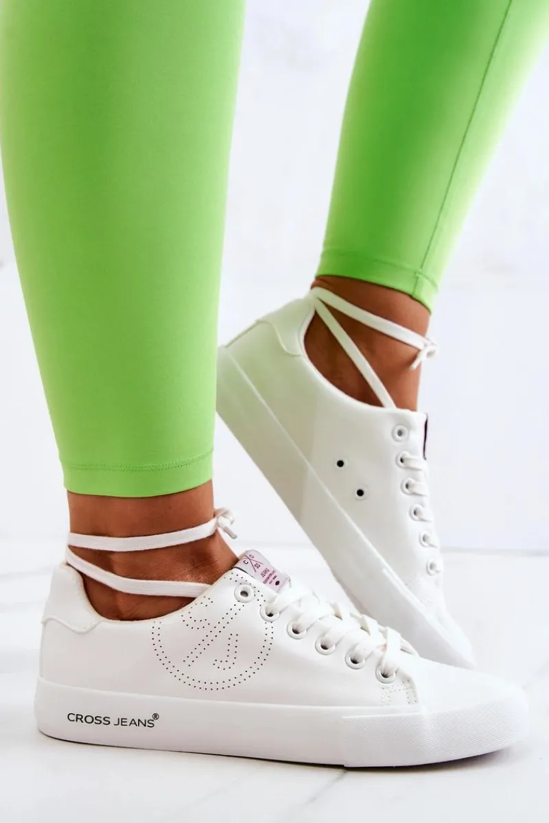 Discount Damskie Niskie Tenisówki JJ2R4053C Białe Damskie Trampki Damskie Cross Jeans|Trampki Damskie Niskie