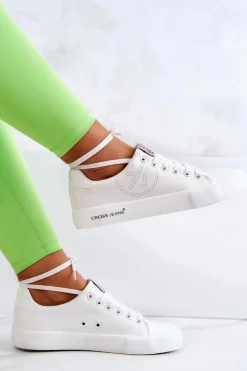 Discount Damskie Niskie Tenisówki JJ2R4053C Białe Damskie Trampki Damskie Cross Jeans|Trampki Damskie Niskie