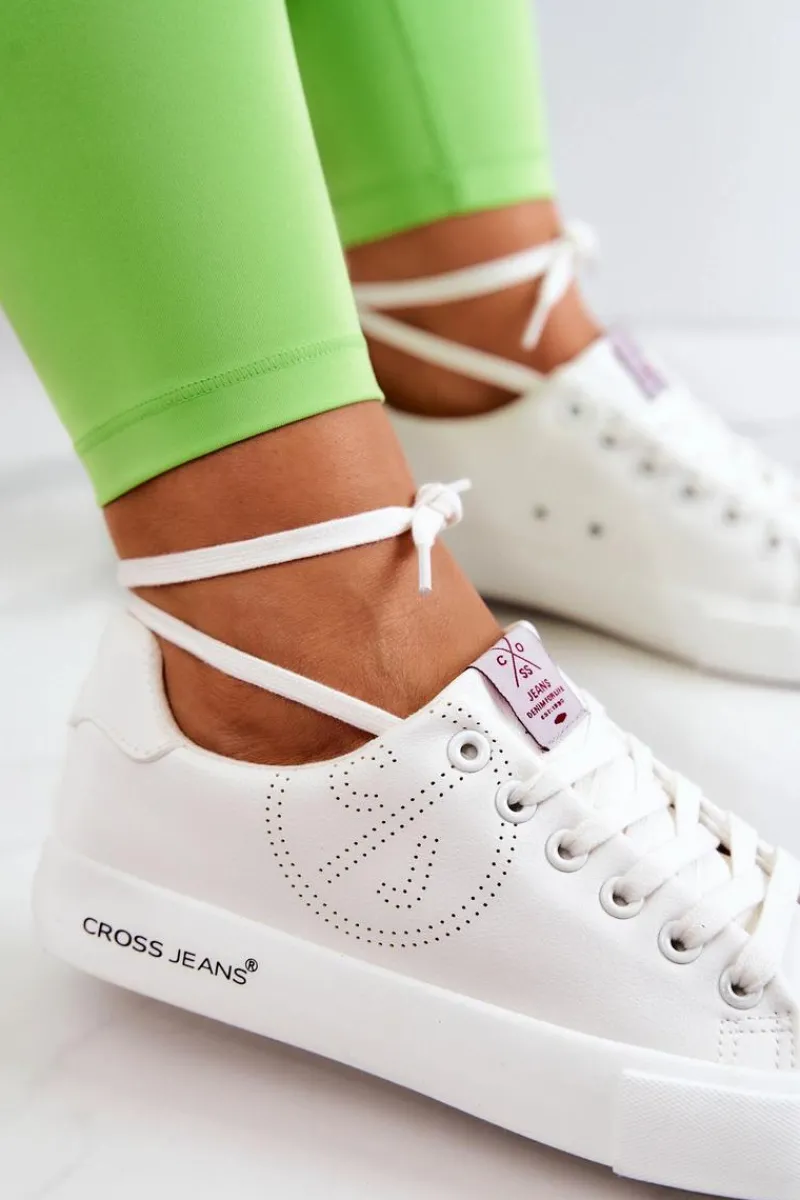 Discount Damskie Niskie Tenisówki JJ2R4053C Białe Damskie Trampki Damskie Cross Jeans|Trampki Damskie Niskie