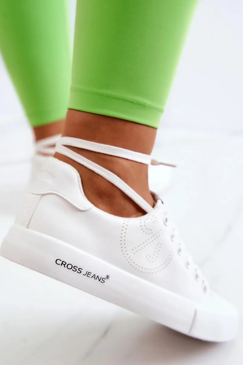 Discount Damskie Niskie Tenisówki JJ2R4053C Białe Damskie Trampki Damskie Cross Jeans|Trampki Damskie Niskie