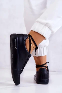 Discount Cross Jeans Damskie Niskie Tenisówki JJ2R4054C Czarne Czarny