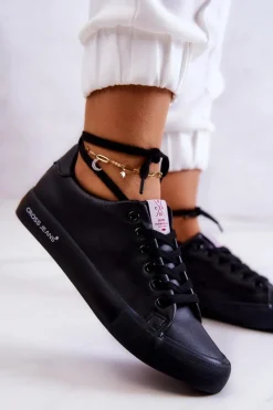 Discount Cross Jeans Damskie Niskie Tenisówki JJ2R4054C Czarne Czarny