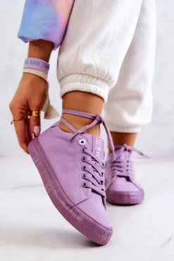 Trampki Damskie Big Star|Trampki Damskie Niskie>Big Star Shoes Damskie Niskie Trampki Big Star JJ274416 Fioletowe