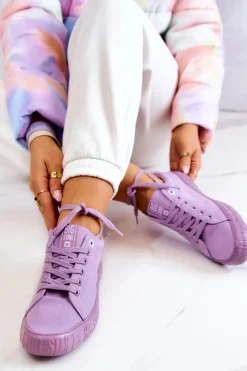 Trampki Damskie Big Star|Trampki Damskie Niskie>Big Star Shoes Damskie Niskie Trampki Big Star JJ274416 Fioletowe