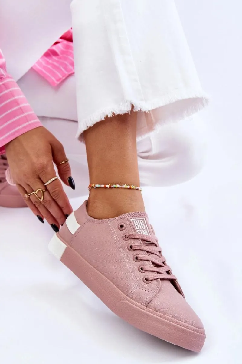 Sale Damskie Niskie Trampki Big Star LL274040 Różowe Damskie Trampki Damskie Big Star|Trampki Damskie Niskie