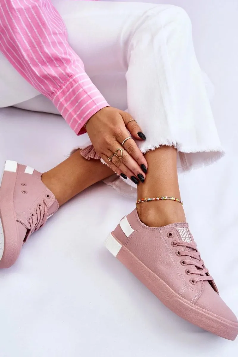 Sale Damskie Niskie Trampki Big Star LL274040 Różowe Damskie Trampki Damskie Big Star|Trampki Damskie Niskie