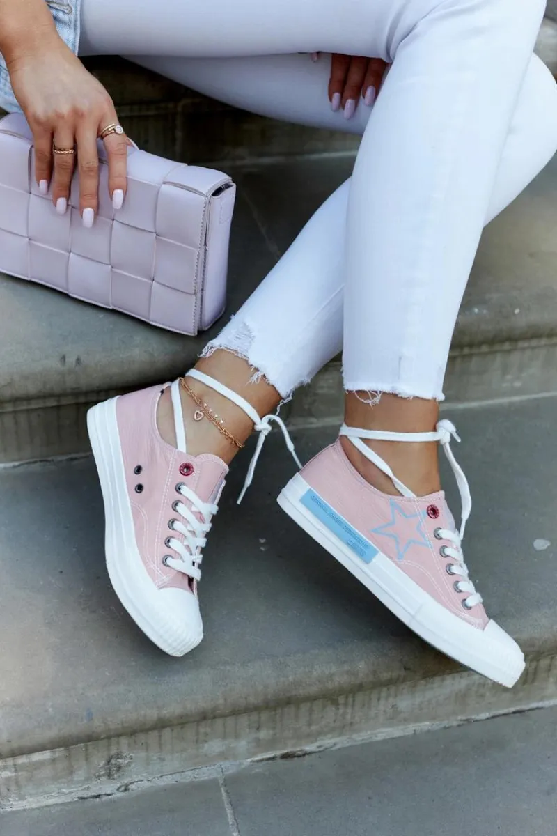 Discount Big Star Shoes Damskie Niskie Trampki BIG STAR JJ274385 Różowe