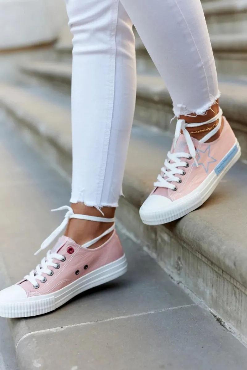 Discount Big Star Shoes Damskie Niskie Trampki BIG STAR JJ274385 Różowe