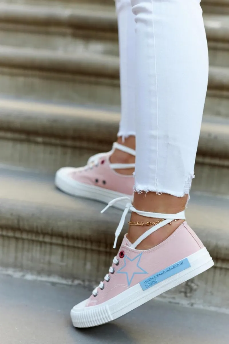 Discount Big Star Shoes Damskie Niskie Trampki BIG STAR JJ274385 Różowe