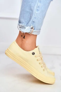 Hot Big Star Shoes Damskie Niskie Trampki Big Star DD274441 Żółte
