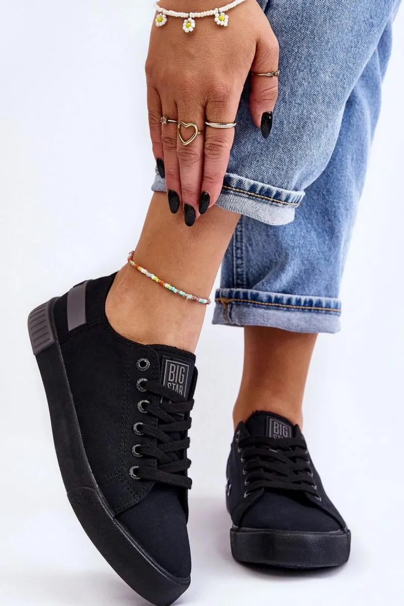 Hot Big Star Shoes Damskie Niskie Trampki Big Star LL274038 Czarne