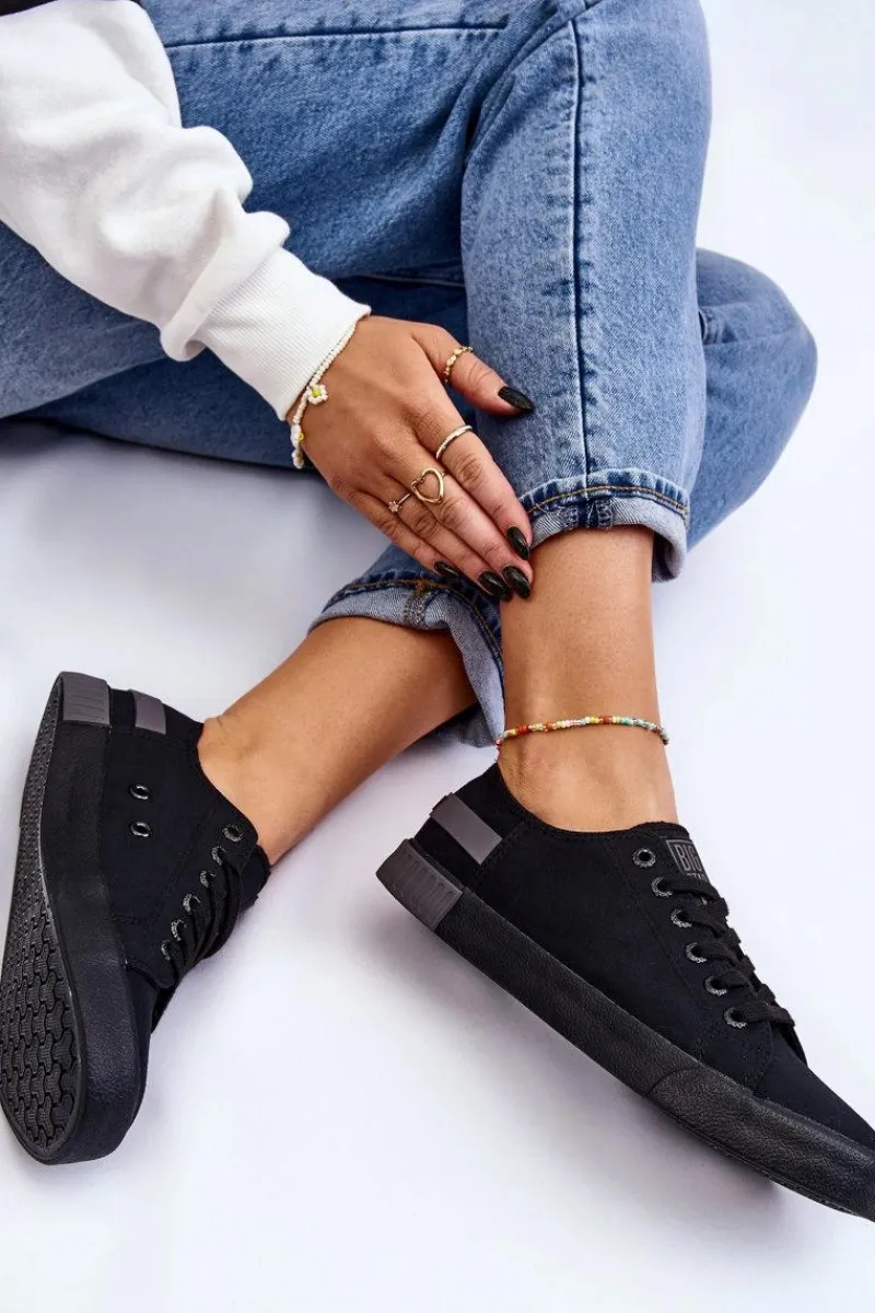 Hot Big Star Shoes Damskie Niskie Trampki Big Star LL274038 Czarne