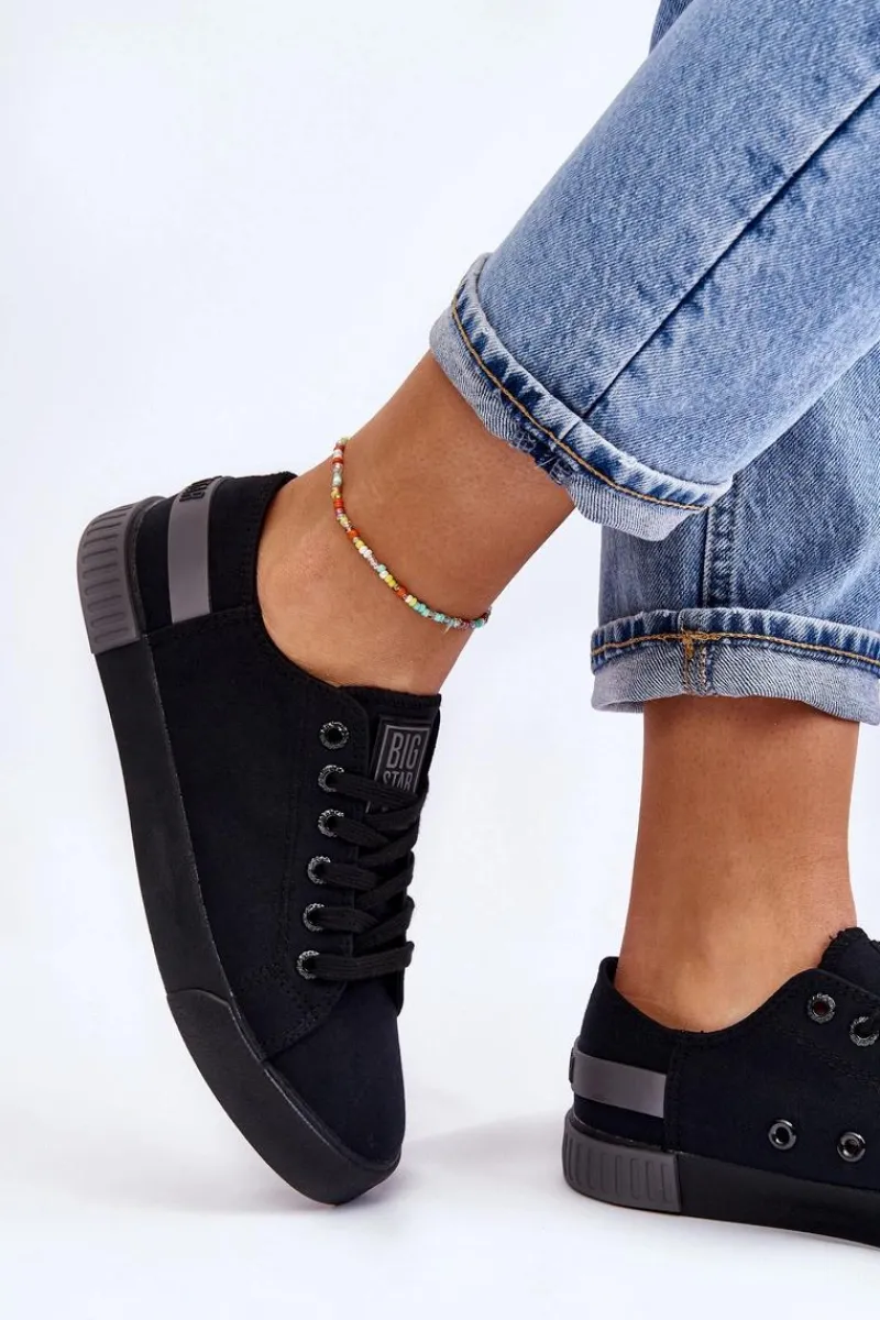 Hot Big Star Shoes Damskie Niskie Trampki Big Star LL274038 Czarne