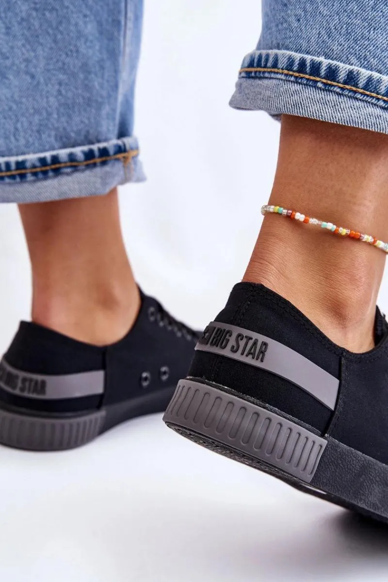 Hot Big Star Shoes Damskie Niskie Trampki Big Star LL274038 Czarne