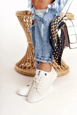 Outlet Damskie Niskie Trampki Big Star DD274451 Białe Damskie Trampki Damskie Big Star|Trampki Damskie Niskie