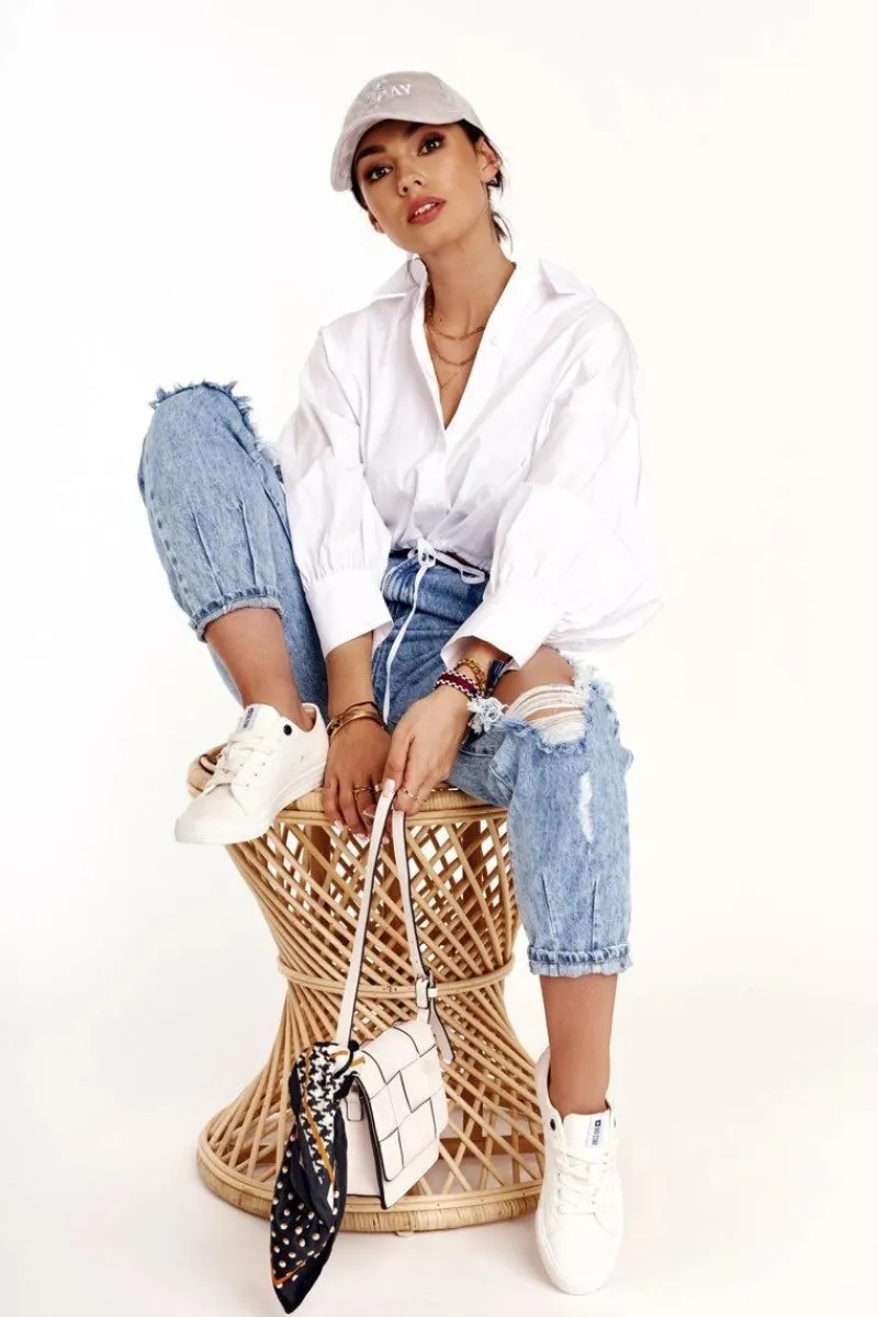 Outlet Damskie Niskie Trampki Big Star DD274451 Białe Damskie Trampki Damskie Big Star|Trampki Damskie Niskie